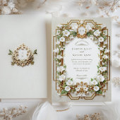 Luxuriöse Calla Lily mit Imitats Gold Wedding Einladung