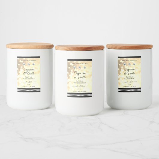 Luxuriöse Champagner Glitzer Produktkennzeichnunge Lebensmitteletikett (Flaschen)