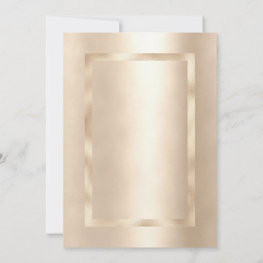 Luxuriöse Champagner Goldglasur minimalistische Ho Einladung (Rückseite)
