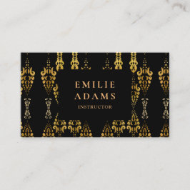 Luxuriöse Chic Black and Imitate Gold Ornamental Visitenkarte