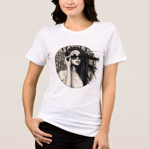 Luxuriöse Chic-Frau mit zerzaustem Haar Illustrati Tri-Blend Shirt