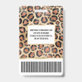 Luxuriöse Chic Gold Black Brown Leopard Animal Pri Ausweis (Rückseite)