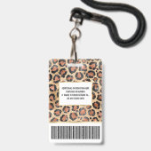 Luxuriöse Chic Gold Black Brown Leopard Animal Pri Ausweis (Rückseite mit Lanyard)