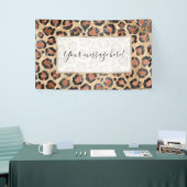 Luxuriöse Chic Gold Black Brown Leopard Animal Pri Banner (Messeveranstaltung)