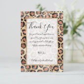 Luxuriöse Chic Gold Black Brown Leopard Animal Pri Dankeskarte (Stehend Vorderseite)