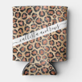 Luxuriöse Chic Gold Black Brown Leopard Animal Pri Dosenkühler (Vorderseite)