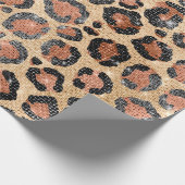 Luxuriöse Chic Gold Black Brown Leopard Animal Pri Geschenkpapier (Ecke)
