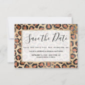 Luxuriöse Chic Gold Black Brown Leopard Animal Pri Save The Date (Vorderseite)