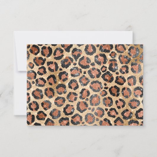 Luxuriöse Chic Gold Black Brown Leopard Animal Pri Save The Date (Rückseite)