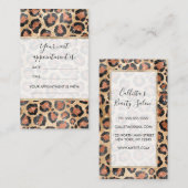 Luxuriöse Chic Gold Black Brown Leopard Animal Pri Terminkarte (Vorne/Hinten)