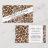 Luxuriöse Chic Gold Black Brown Leopard Animal Pri Visitenkarte (Vorne/Hinten)