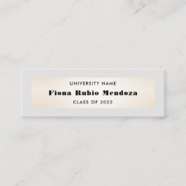 Luxuriöse Chic Gray Gold Abschluss Name Beilage Mini Visitenkarte