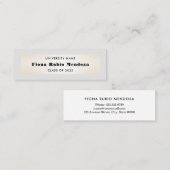 Luxuriöse Chic Gray Gold Abschluss Name Beilage Mini Visitenkarte (Vorne/Hinten)