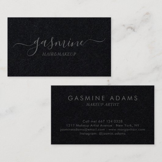 Luxuriöse Chic Premium Schwarz und Grau Signature Visitenkarte (Vorne/Hinten)