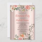 Luxuriöse Chic Rose Diamonds Confetti Pension Einladung (Vorderseite)