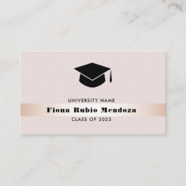 Luxuriöse Chic Rose Gold Graduation Cap Name Beila Visitenkarte