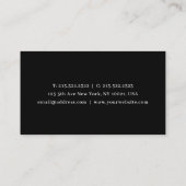 Luxuriöse Chic Silver Black und White Ornamental Visitenkarte (Rückseite)