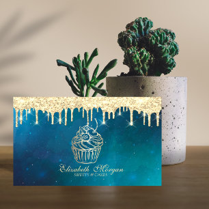 Luxuriöse Chic Süßigkeiten Cupcake Imitate Gold Tr Visitenkarte