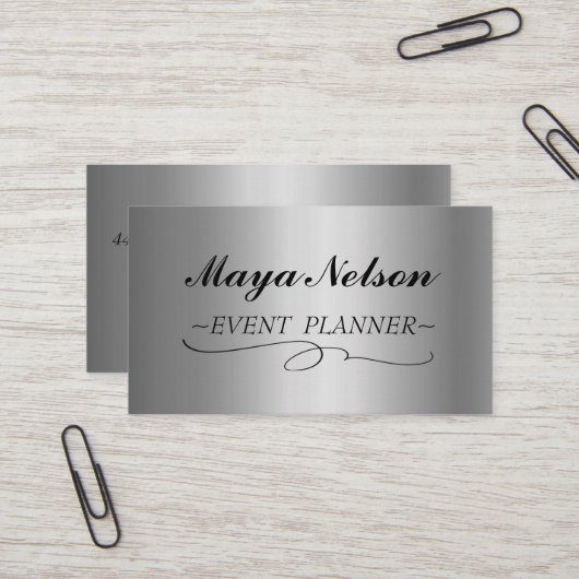 Luxuriöse Cool Silver Funkelnd Business Card Visitenkarte (Vorderseite/Rückseite Beispiel)