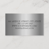 Luxuriöse Cool Silver Funkelnd Business Card Visitenkarte (Rückseite)