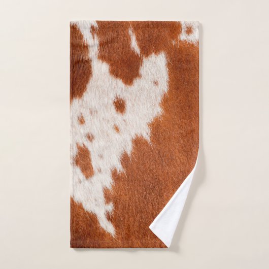 Luxuriöse Cowhide Animal Skin Drucktuch Kissen Badhandtuch Set (Handtuch)