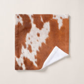 Luxuriöse Cowhide Animal Skin Drucktuch Kissen Badhandtuch Set (Waschlappen)