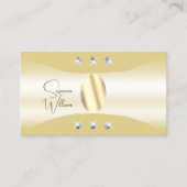 Luxuriöse Creme mit goldenem Dekor Diamanten und F Visitenkarte (Vorderseite)