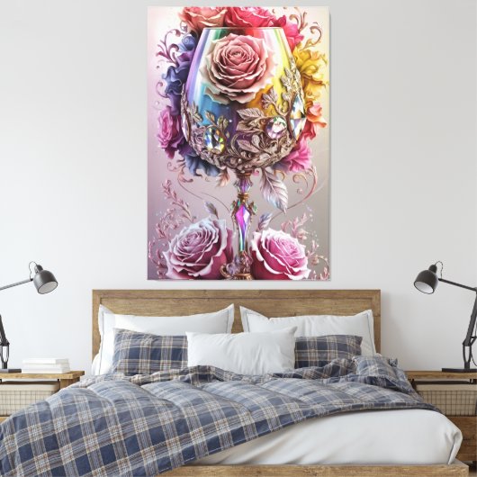 Luxuriöse Crystal Watercolor Leinwanddruck (Insitu (Schlafzimmer))