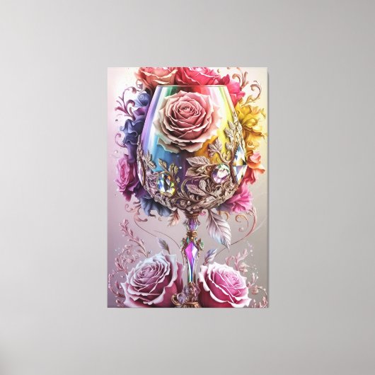 Luxuriöse Crystal Watercolor Leinwanddruck (Vorderseite)