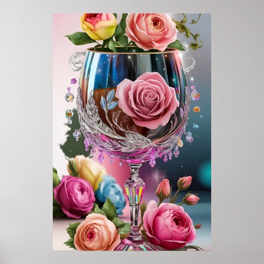 Luxuriöse Crystal Watercolor Poster (Vorne)