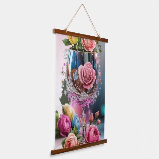 Luxuriöse Crystal Watercolor Wandteppich Mit Holzrahmen (Gewinkelt)