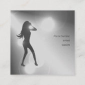 Luxuriöse Cyan Brilliant Tancing Girl Silhouette Quadratische Visitenkarte (Rückseite)