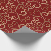 Luxuriöse Damask Pattern Geschenkpapier (Ecke)