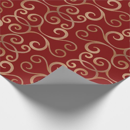 Luxuriöse Damask Pattern Geschenkpapier (Ecke)