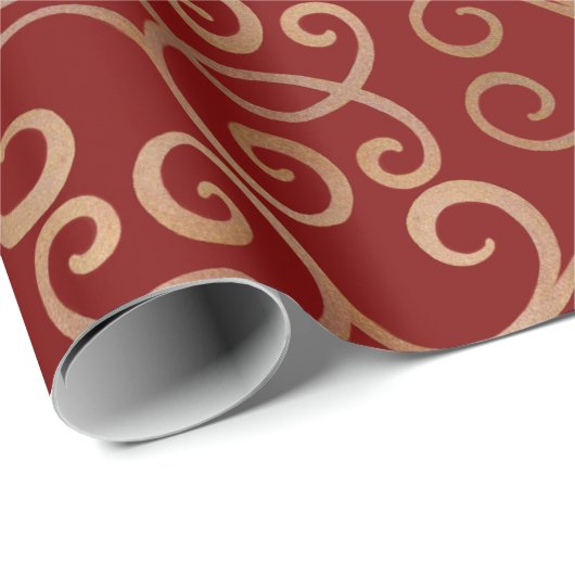 Luxuriöse Damask Pattern Geschenkpapier (Rolleneckpunkt)