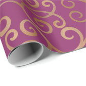 Luxuriöse Damask Pattern Geschenkpapier (Rolleneckpunkt)