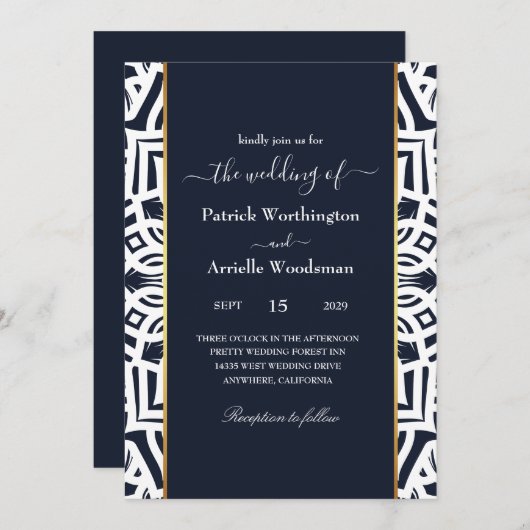 luxuriöse Dekoration Hochzeitseinladungen Einladung (Vorne/Hinten)