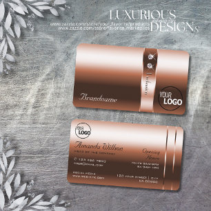 Luxuriöse Diamanten und Rose Gold Effekt mit Logo Visitenkarte