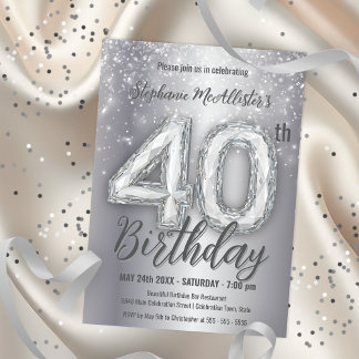Luxuriöse Diamond 40. Geburtstagsfeier Einladung