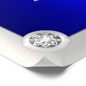 Luxuriöse Diamonds and Pearls Blue Wedding Willkom Poster (Ecke)