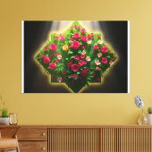 Luxuriöse digitale Kunst der Rose und exotische Bl Leinwanddruck (Insitu (Wohnzimmer))
