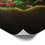 Luxuriöse digitale Kunst der Rose und exotische Bl Poster (Ecke)