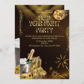 Luxuriöse digitale Silvesterfeier Einladung (Vorne/Hinten)