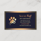 Luxuriöse Dog Pet Grooming Paw Scheren Visitenkarte (Vorderseite)
