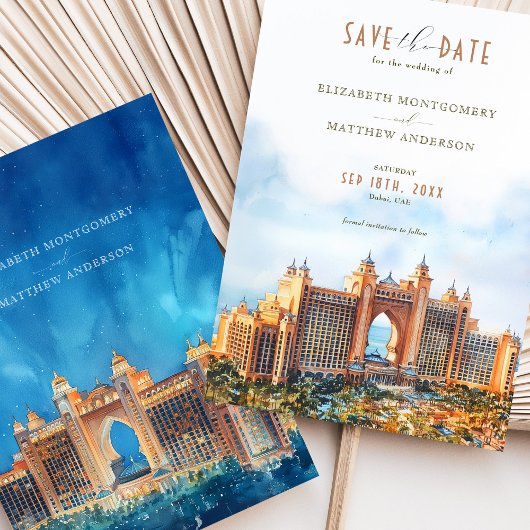 Luxuriöse Dubai Atlantis Der Palm Save the Date Einladung