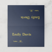 Luxuriöse Dunkelblau- und Gold-Platzkarten - elega Platzkarte (Außenseite Aufgefaltet)