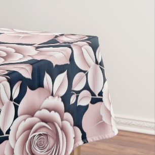 Luxuriöse dunkelblaue Rosen mit weißen Details Tischdecke