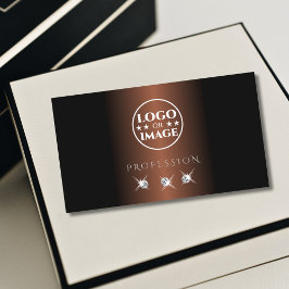 Luxuriöse dunkelbraune Silber Sparkle Diamonds Log Visitenkarte