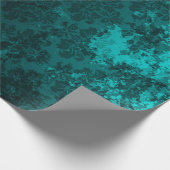 Luxuriöse dunkelgrüne Damask Geschenkpapier (Ecke)