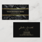 Luxuriöse dunkle Blumenmuster Business Card Visitenkarte (Vorne/Hinten)